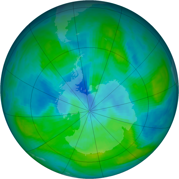 Antarctic ozone map for 02 March 1979